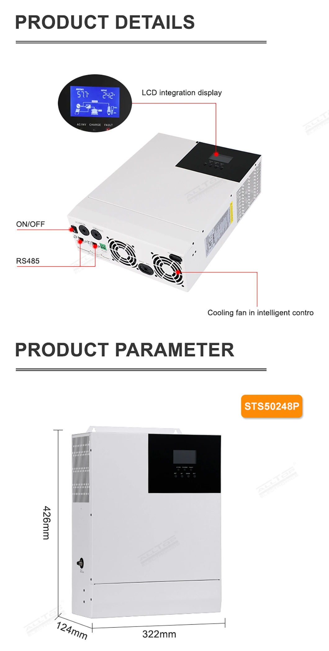 Alltop New Performance 2000W Solar Energy Systems 3000W 3300W 5000W off Grid Solar Panel Power System Hybrid MPPT Solar Inverter Factory Price